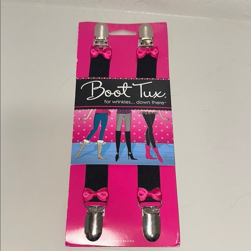 Black and Pink Boot Straps